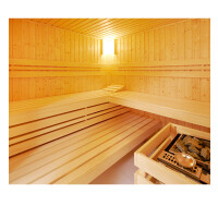 Sauna Urban 209x209x200cm mit Eckeinstieg und Fensterelement