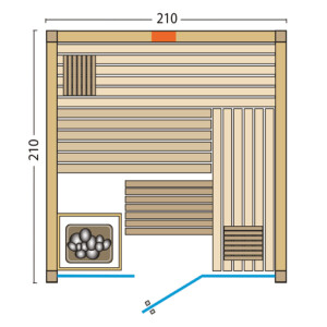 Sauna Panorama Complete Aspen 210x210x203cm