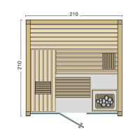 Sauna Panorama 210 Spruce - 210x210x203cm