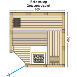 44mm Solid Wood Sauna Classico Spruce