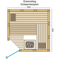 44mm Solid Wood Sauna Classico Spruce