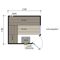 Sauna Espoo Massivholz 45mm mit Eckeinstieg und Fenster