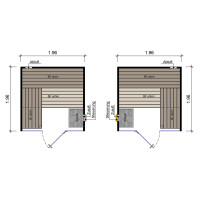 Sauna Espoo Massivholz 45mm mit Glasfront