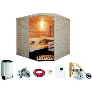 Sauna Urban 209x209x200cm corner entry and window